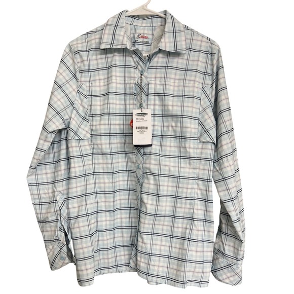 World Wide Sportsman Tops - World Wide Sportsman Womens S Fishing Shirt Blue Plaid UPF 50 Vented Long Sleeve
